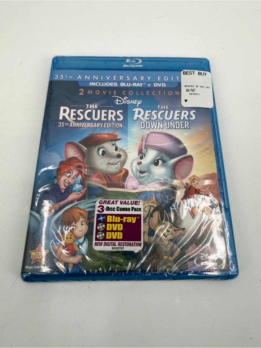 The Rescuers & Rescuers Down Under Blue-Ray + DVD Set -SEALED 2 Movie Collection